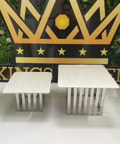 Bộ kệ Inox mặt đĩa sứ vuông