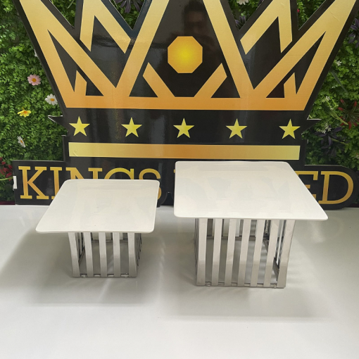 Bộ kệ Inox mặt đĩa sứ vuông