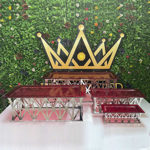 Bộ kệ Inox mặt kính Mẫu 1