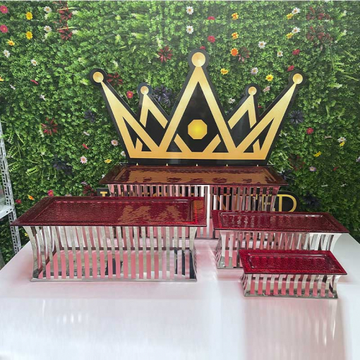 Bộ kệ Inox mặt kính Mẫu 2