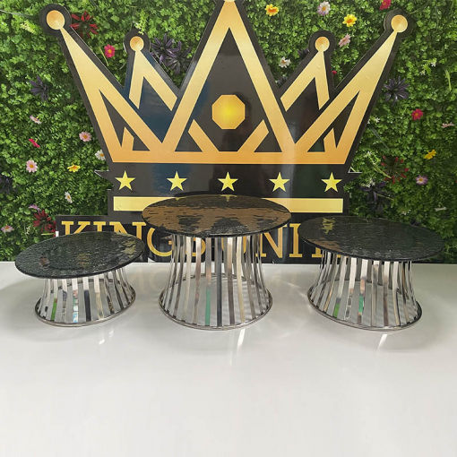 Bộ kệ Inox mặt kính Mẫu 3