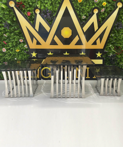 Bộ kệ Inox mặt kính Mẫu 4