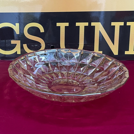 Đĩa pha lê tròn kim cương không chân đế (Đường kính 30cm)