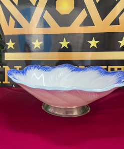 Đĩa thủy tinh tròn sao viền sóng xanh dương (Đường kính 45cm)
