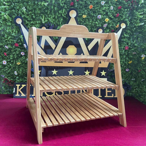 Kệ gỗ vàng chữ A Mẫu 4 ba tầng (53x24, 53x34, 53x45, cao 63cm)