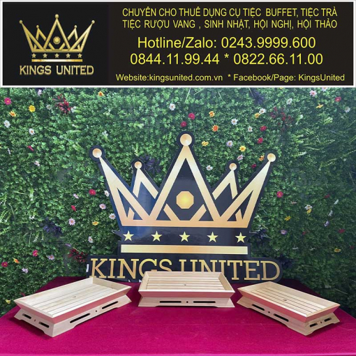 Kệ gỗ vàng chữ nhật có chân vát (34x22, 38x26, 42x30cm)