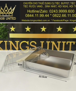 Khay bày đồ ăn chữ nhật size nhỡ Mẫu 1 (34x29x6cm)