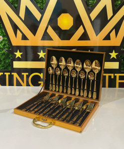 Set dao, dĩa, thìa vàng Mẫu 1