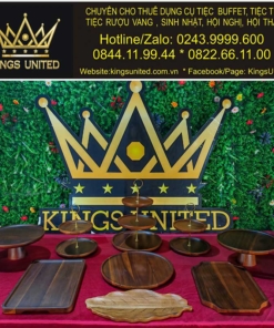 Bộ khay kệ gỗ nâu