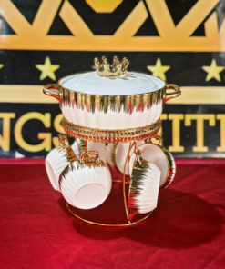 Bộ đựng súp vương miện mạ vàng